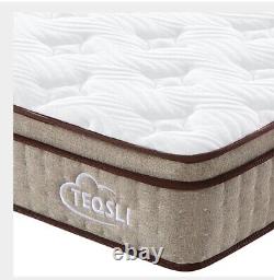 Teqsli 25cm Memory Foam Mattress 3ft Single 10 Pocket Sprung Bed Brown In A Box