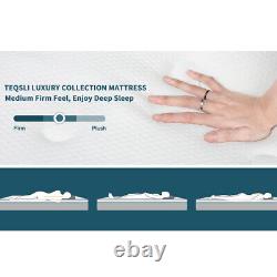 Teqsli 25cm Memory Foam Mattress 3ft Single 10 Pocket Sprung Bed Grey In A Box