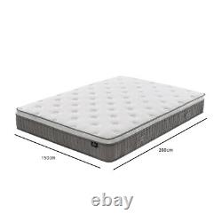 Teqsli 25cm Memory Foam Mattress 5ft King 10 Pocket Sprung Bed Grey In A Box