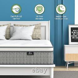 Teqsli 25cm Memory Foam Mattress 5ft King 10 Pocket Sprung Bed Grey In A Box