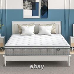 Teqsli 25cm Memory Foam Mattress 5ft King 10 Pocket Sprung Bed Grey In A Box