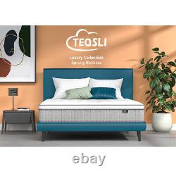 Teqsli 25cm Memory Foam Mattress 5ft King 10 Pocket Sprung Bed Grey In A Box