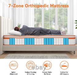 Teqsli 3FT Hybrid Single Mattress 27cm Gel Memory Foam Pocket Sprung Orthopedic
