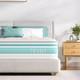Teqsli 4ft6 Double Mattress, 10-inch 7-zone Gel Memory Foam Pocket Foam