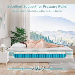 Teqsli 4FT6 Double Mattress, 10-Inch 7-Zone Gel Memory Foam Pocket Foam