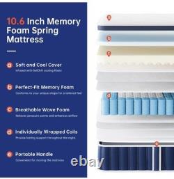 Teqsli 4FT6 Double Mattress, 27cm 9- Zone Gel Memory Foam Pocket Foam