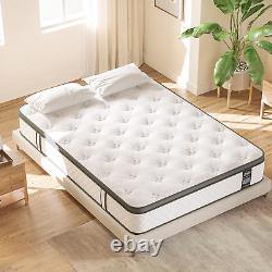 Teqsli 5FT King Mattress 10 Inch Gel Memory Foam Pocket Spring Hybrid Mattress