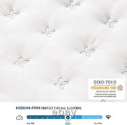 Teqsli 5FT King Mattress 10 Inch Gel Memory Foam Pocket Spring Hybrid Mattress