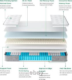 Teqsli King Mattress 5FT, 10 Inch Medium Firm Gel Memory Foam Pocket Sprung Hybr