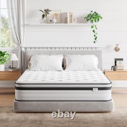 Teqsli Small Double Mattress 4FT, 10.6 Inch Gel Memory Foam Pocket Sprung Orthop