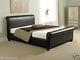 Tuscany 4ft6 Double Bed Or Kingsize 5ft Leather Sleigh Bed Memory Foam Mattress