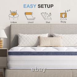 Twirest 20-25cm Hight Memory Foam Pocket Sprung Mattress Medium Firm Mattress