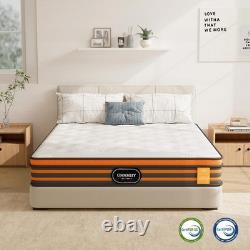 UNNMIIY 3FT Single Mattress 10 Memory Foam Hybrid Pocket Sprung Medium Firm