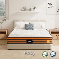 UNNMIIY 4FT Small Double Mattress, 10 Inch Gel Memory Foam Pocket Sprung Mattress