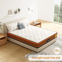 UNNMIIY 4FT Small Double Mattress, 10 Inch Gel Memory Foam Pocket Sprung Mattress