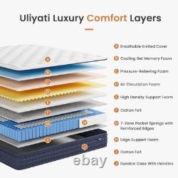 Uliyati Single Mattress 3FT, 10 Inch Gel Memory Foam Pocket Sprung Hybrid