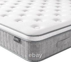 Umi Single Mattress 3FT 10 Inch Gel Memory Foam Pocket Sprung Hybrid 90x190x25