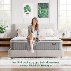 Umi Single Mattress 3FT 10 Inch Gel Memory Foam Pocket Sprung Hybrid 90x190x25