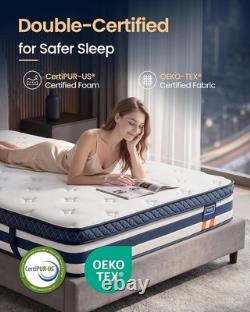 VASAGLE Pocket Sprung Mattress, Cooling Gel Memory Foam, 7-Zone Pressure Relief