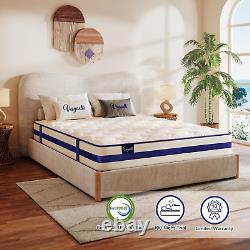 Vesgantti Single Mattress, 10.2 Inch Blue Flannelette Pocket Sprung Mattress