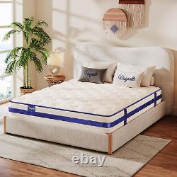 Vesgantti Single Mattress, 10.2 Inch Blue Flannelette Pocket Sprung Mattress