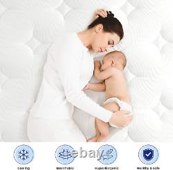 Vesgantti Single Mattress, 10.2 Inch Blue Flannelette Pocket Sprung Mattress