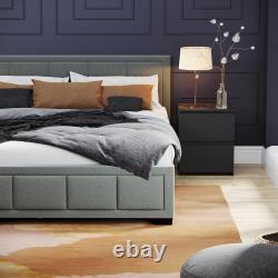 Vida Designs Vanita Fabric Bed Frame Ottoman Memory Foam Pocket Spring Mattress