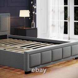 Vida Designs Vanita Fabric Bed Frame Ottoman Memory Foam Pocket Spring Mattress