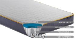 Visco Elastic Memory Foam Pocket Spring Sprung 800 Mattress. Vacuum Rolled