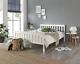 White Solid Wooden Bed Frame Single 4ft6 Double King Size Bed With Mattress Pine