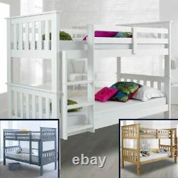 Wooden Bunk Bed, Atlantis Children's Bed Single 3 Size and 4 Mattress Options