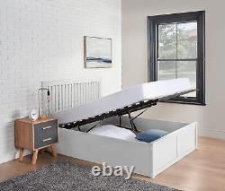 Wooden Ottoman Bed Frame With Under Bed Storage Double King Size Mattress Option