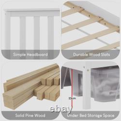 Wooden Pine White Milan Bed Frame Bunk Bed Memory Foam Pocket Spring Mattress