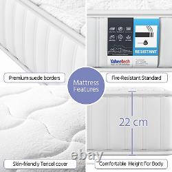 Yaheetech Double Mattress 4ft6 Memory Foam Mattress Double Pocket Sprung Double