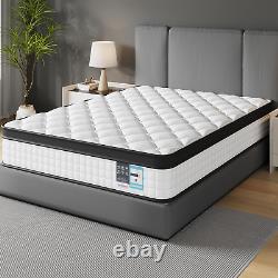 Yaheetech Double Mattress, Memory Foam Mattress 11 Inch Pocket Sprung Mattress 3D