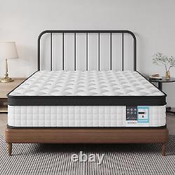 Yaheetech Double Mattress, Memory Foam Mattress 11 Inch Pocket Sprung Mattress 3D