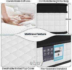 Yaheetech Double Mattress, Memory Foam Mattress 11 Inch Pocket Sprung Mattress 3D
