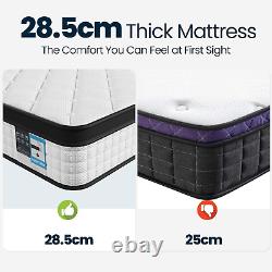 Yaheetech Double Mattress, Memory Foam Mattress 11 Inch Pocket Sprung Mattress 3D
