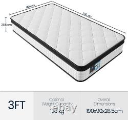 Yaheetech Single Mattress Memory Foam Mattress 11 Inch Pocket Sprung with 3D