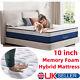 10 Matelas Hybride En Mousse à Mémoire Respirante Avec Poche 3ft 4ft6 Double Simple Neuf