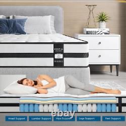 10 Matelas de luxe à ressorts ensachés en mousse à mémoire hybride à prime unique - Fermeté moyenne