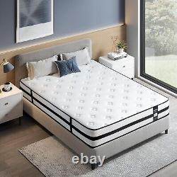 10 Matelas de luxe à ressorts ensachés en mousse à mémoire hybride à prime unique - Fermeté moyenne