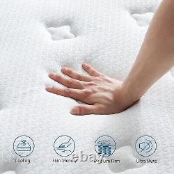 10 Matelas de luxe à ressorts ensachés en mousse à mémoire hybride à prime unique - Fermeté moyenne