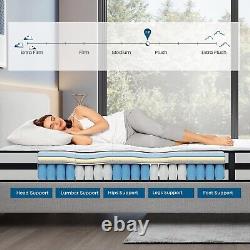 10 Matelas de luxe à ressorts ensachés en mousse à mémoire hybride à prime unique - Fermeté moyenne