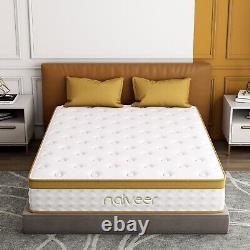 10 Matelas simple en mousse à mémoire de gel de 3 pieds respirant à ressorts ensachés de fermeté moyenne