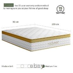 10 Petits matelas doubles 4FT dans une boîte Matelas à ressorts ensachés Mi-ferme Euro Top.