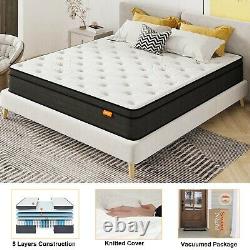 12 Memory Mousse Hybrid Matelas Pocket Sprung Orthopedic Double Taille Oreiller Top
