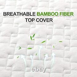 Bedstory Matelas Mémoire Foam Pocket Spring Double 4ft6 Bamboo Fiber Cover