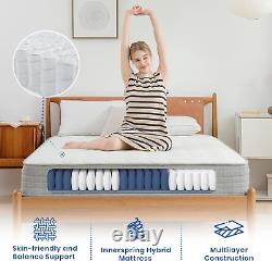 Bonne nuit Matelas King Size 5FT, Matelas à ressorts ensachés en mousse à mémoire de forme de 8 pouces