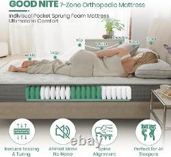 Bonne nuit Matelas Simple 8 pouces 3FT Matelas hybride avec mousse à mémoire de forme confortable et